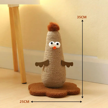 Sisal Cat Scratching Post in Chicken Design