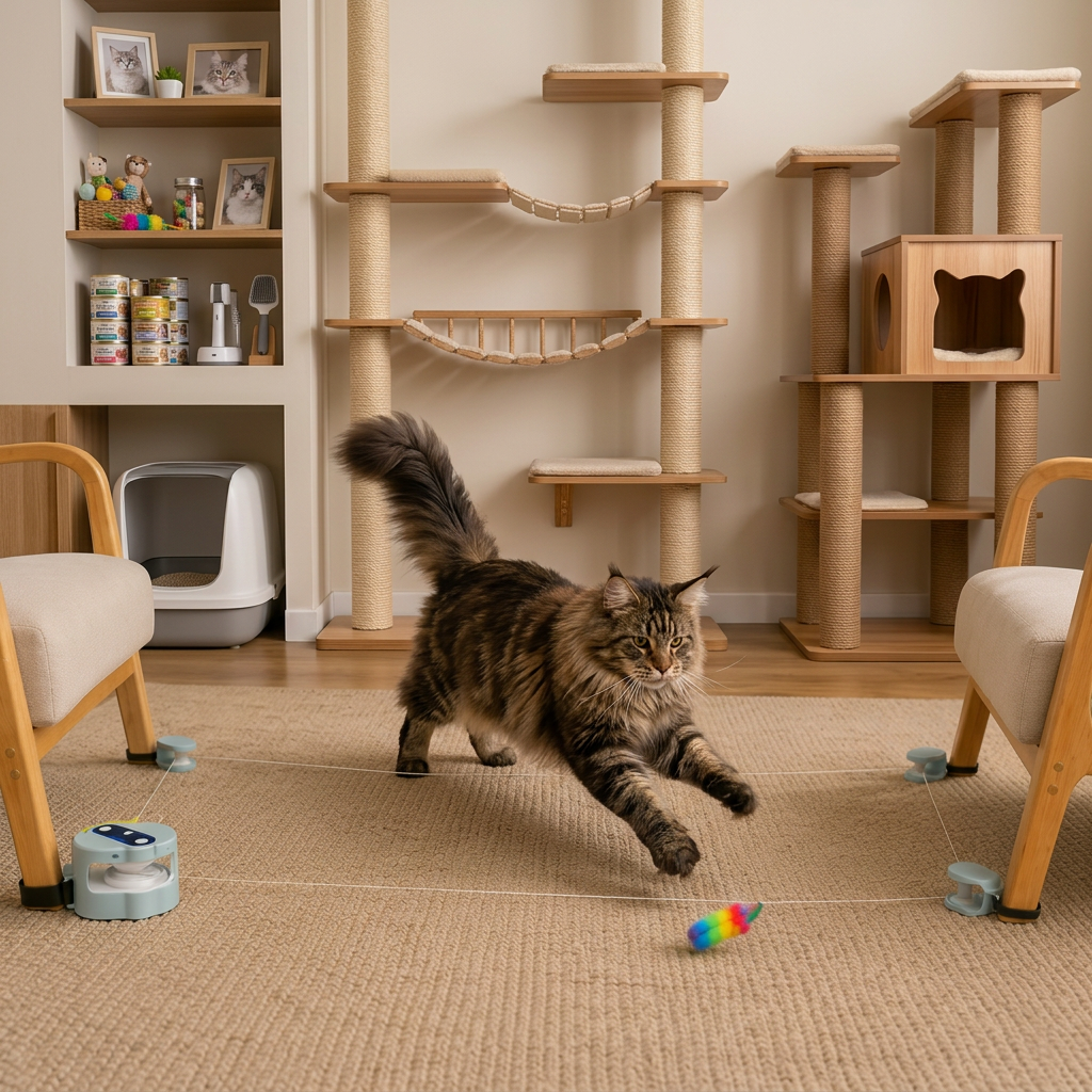 Automatic Cat Chasing Track Toy