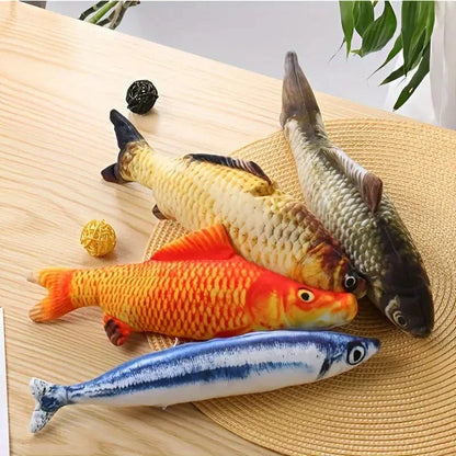 WiggleFins Set of 4 Moving Fish Toys for Cats