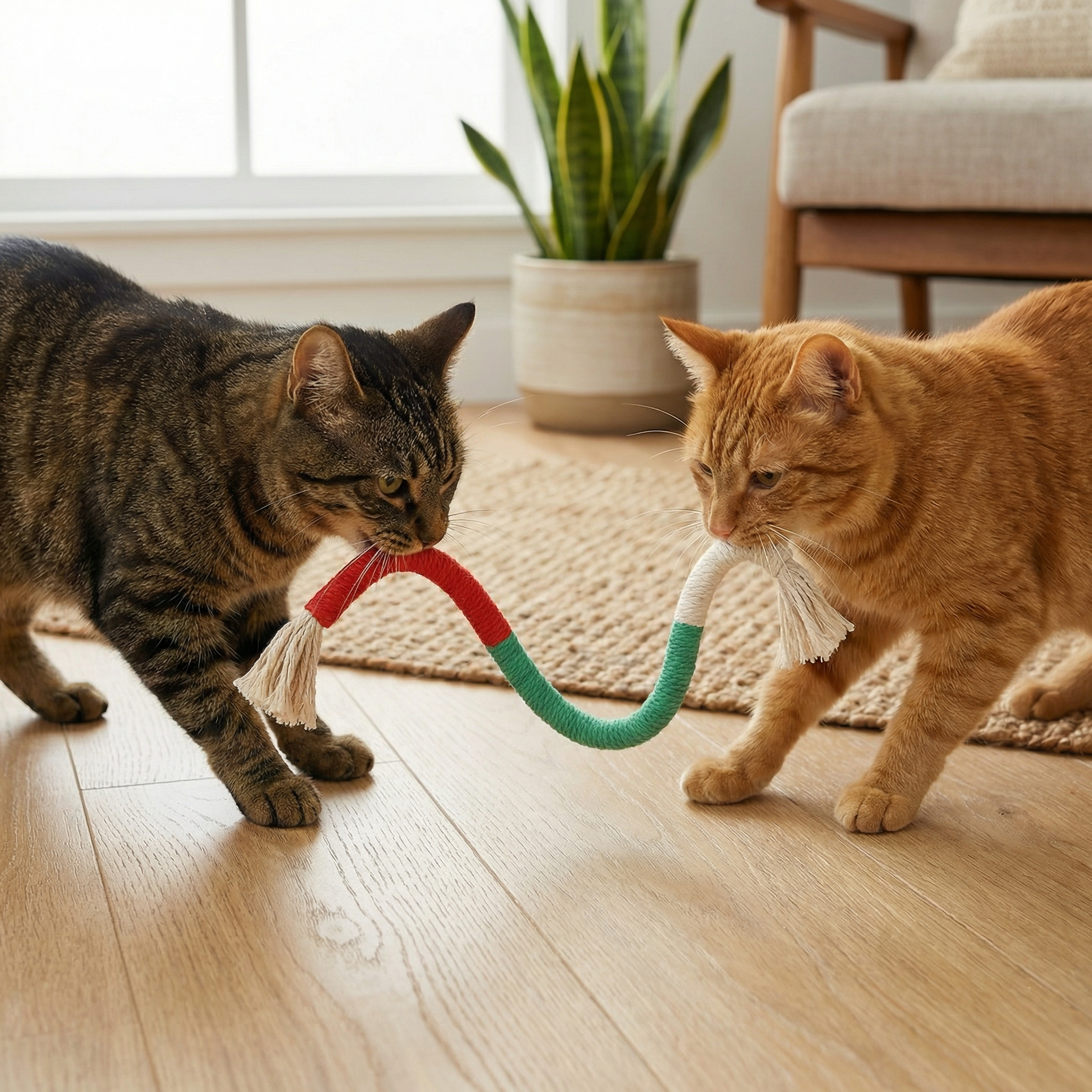 Natural cat chew rope – robust, promotes dental hygiene and reduces st ...
