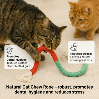 Natural cat chew rope – robust, promotes dental hygiene and reduces stress