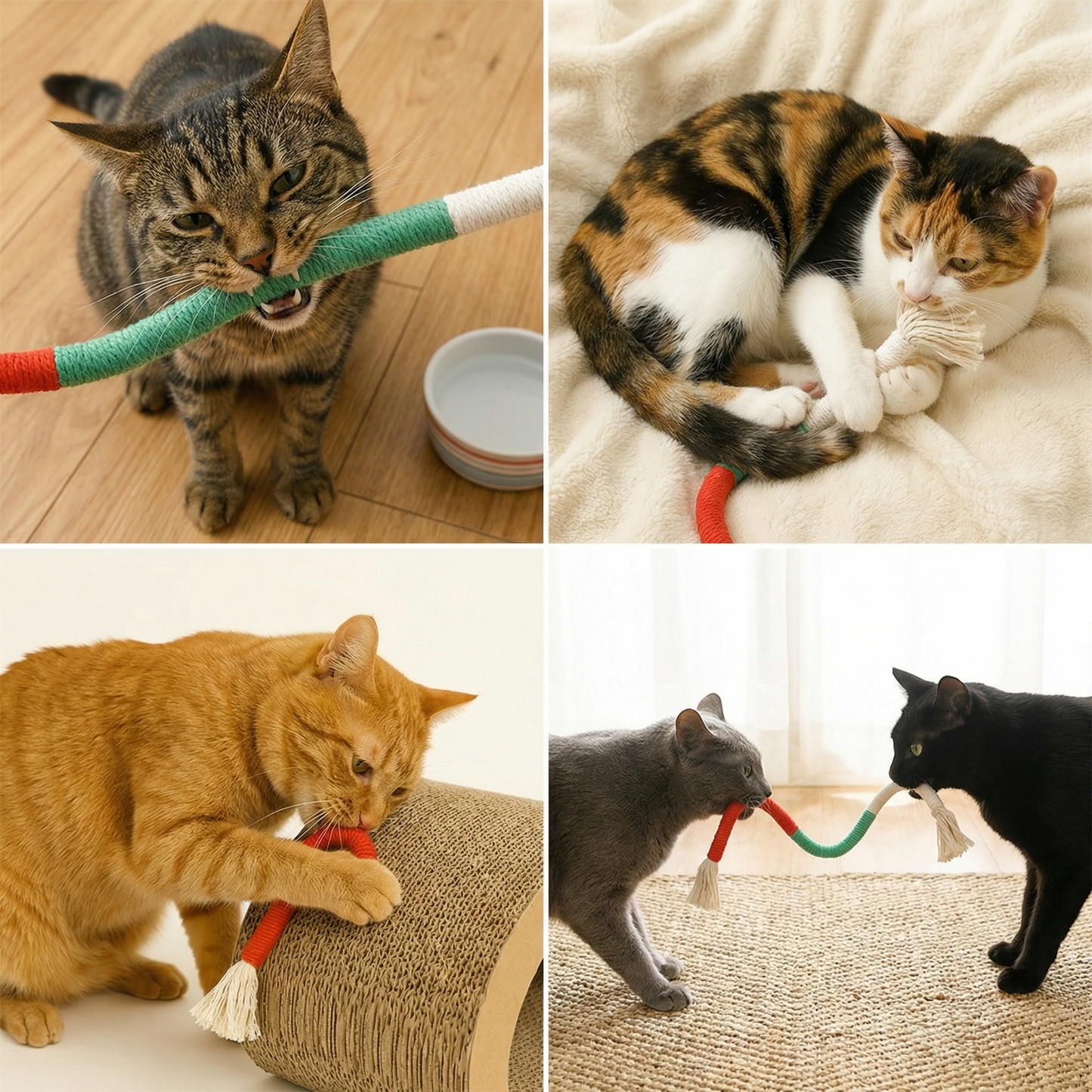 Natural cat chew rope – robust, promotes dental hygiene and reduces stress