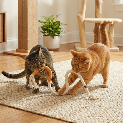 Natural cat chew rope – robust, promotes dental hygiene and reduces stress