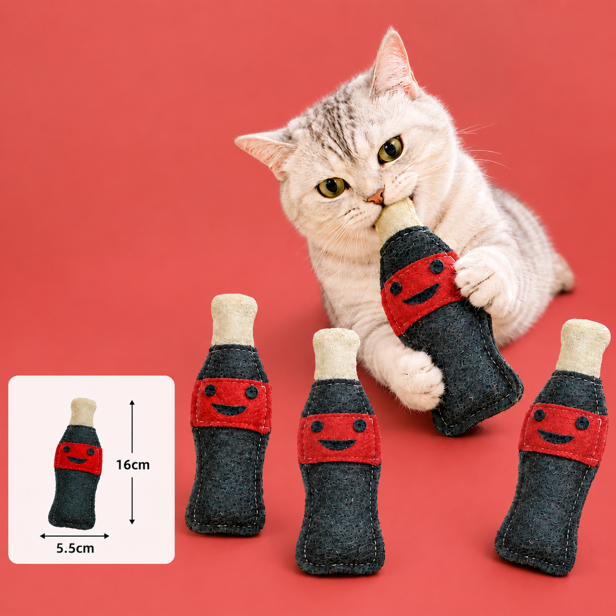 Teeth-Cleaning Catnip Chew Toys – Natural Loofah Dental Care & Play Set