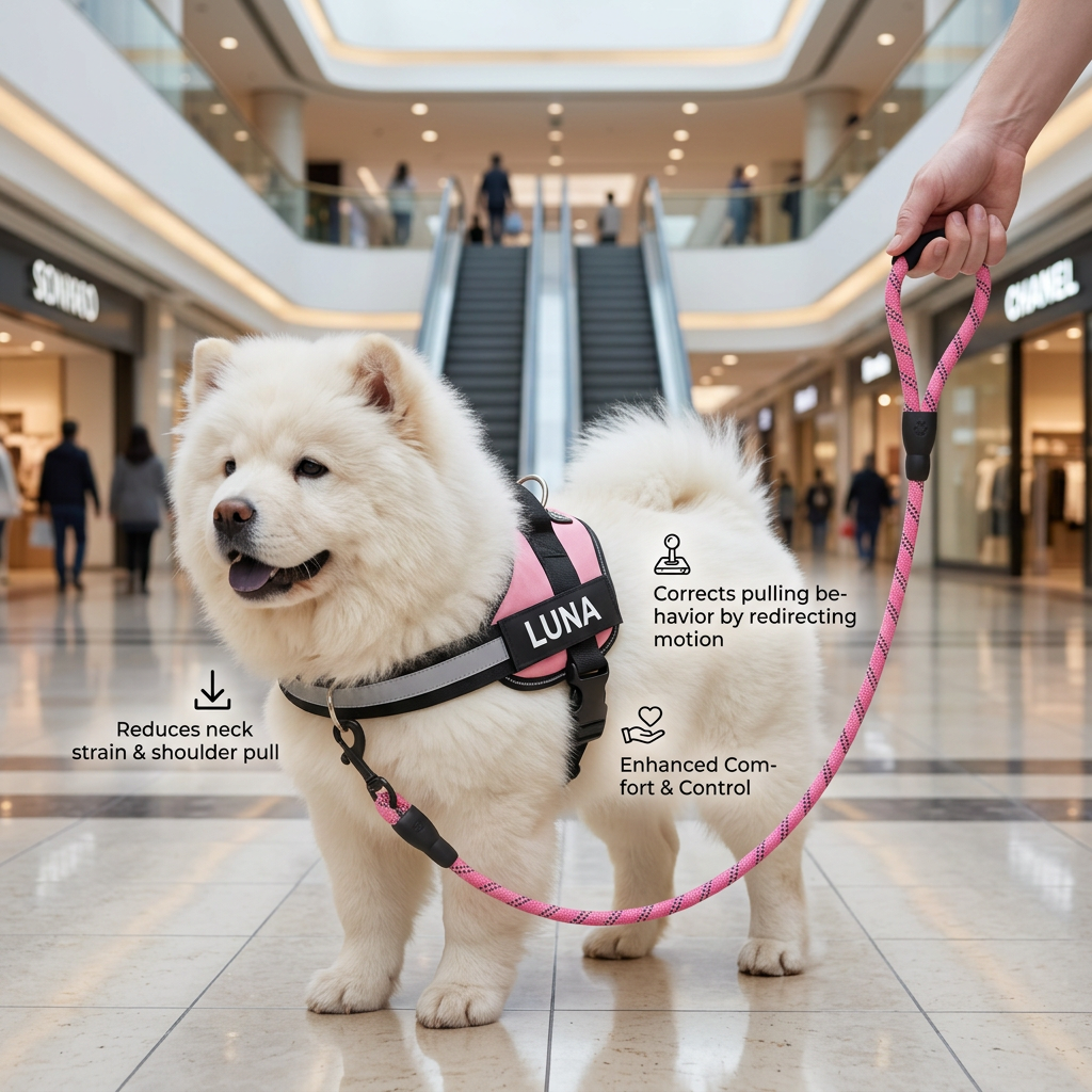 Personalized No-Pull Dog Harness with Front D-Ring – Designed for Neck & Shoulder Relief