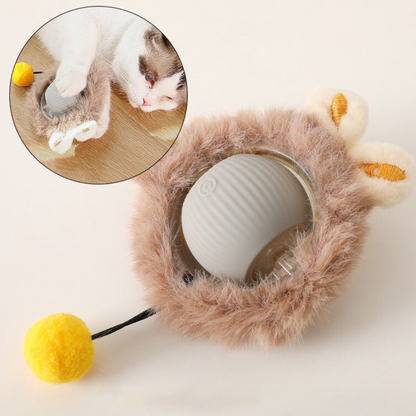 Active Rolling Ball with Fur for Cats