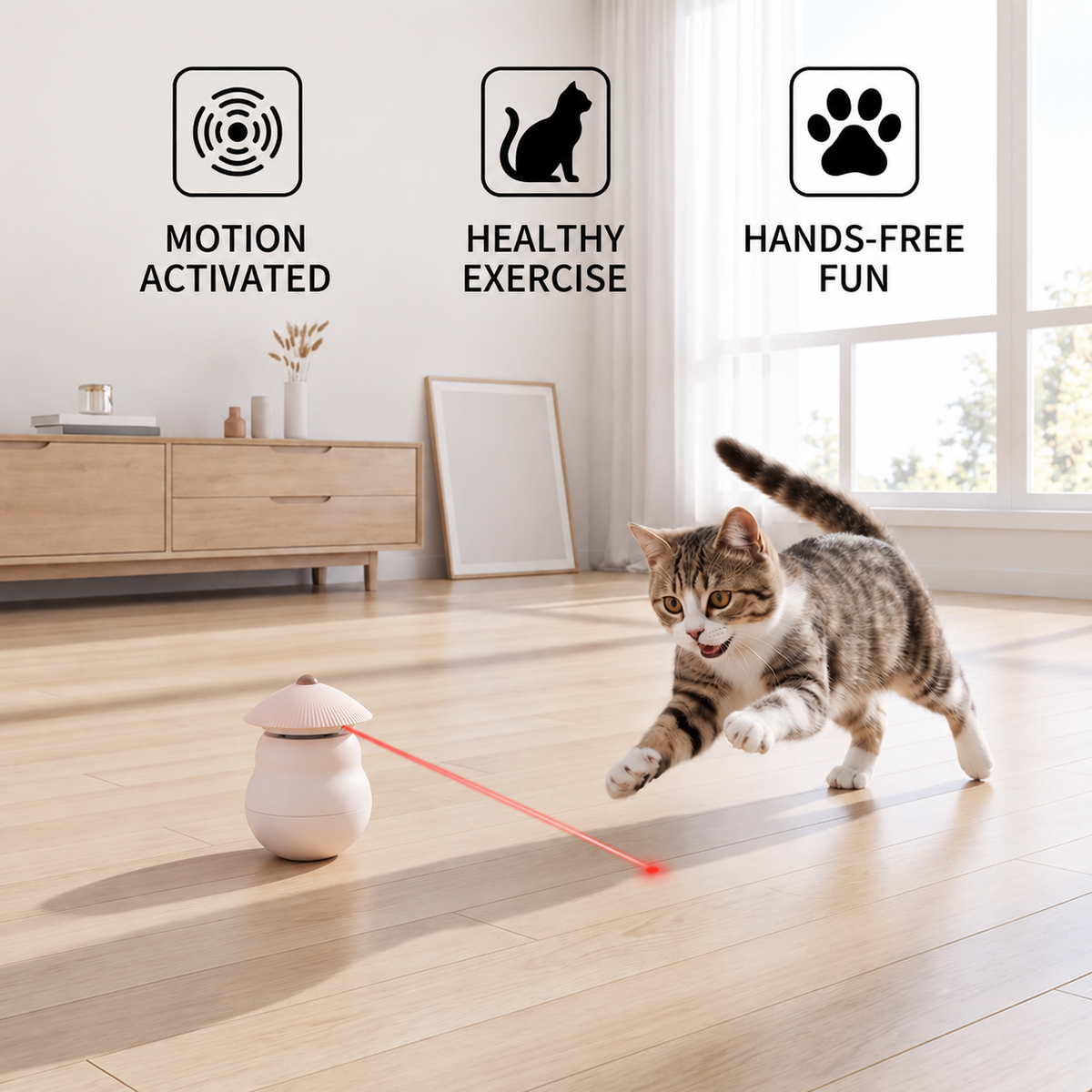 Automatic Motion-Activated Cat Laser Toy