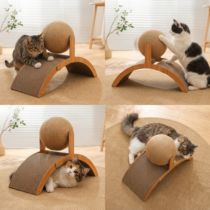 Interactive Ferris Wheel Cat Scratcher with Spinning Jute Ball