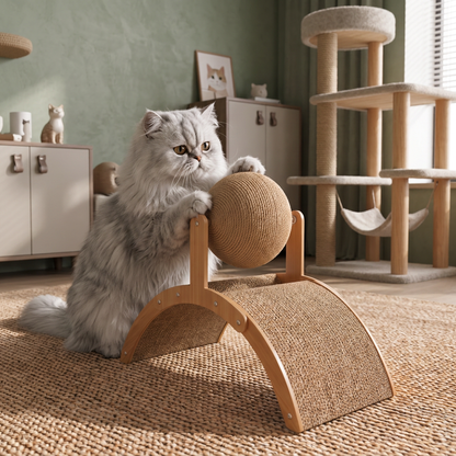 Interactive Ferris Wheel Cat Scratcher with Spinning Jute Ball