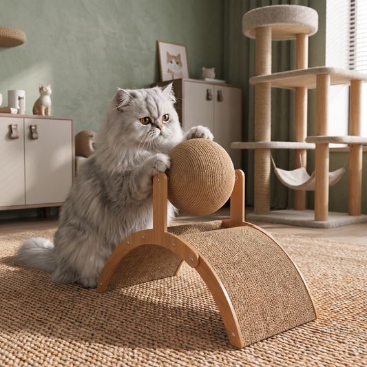 Interactive Ferris Wheel Cat Scratcher with Spinning Jute Ball