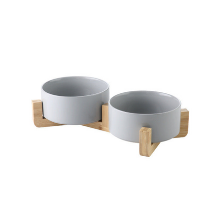 Premium Wood Ceramic Feeding Bowl