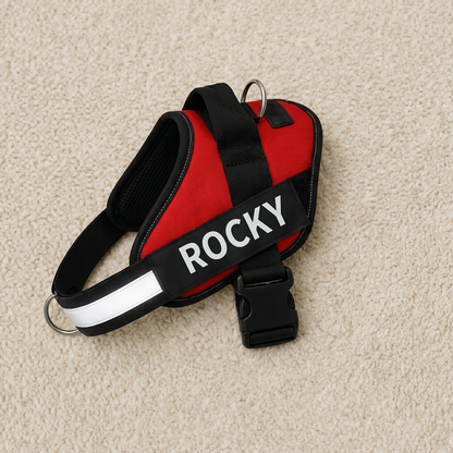 Personalized No-Pull Dog Harness with Front D-Ring – Designed for Neck & Shoulder Relief