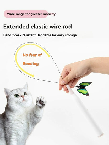 Suction cup stick butterfly toy for cats