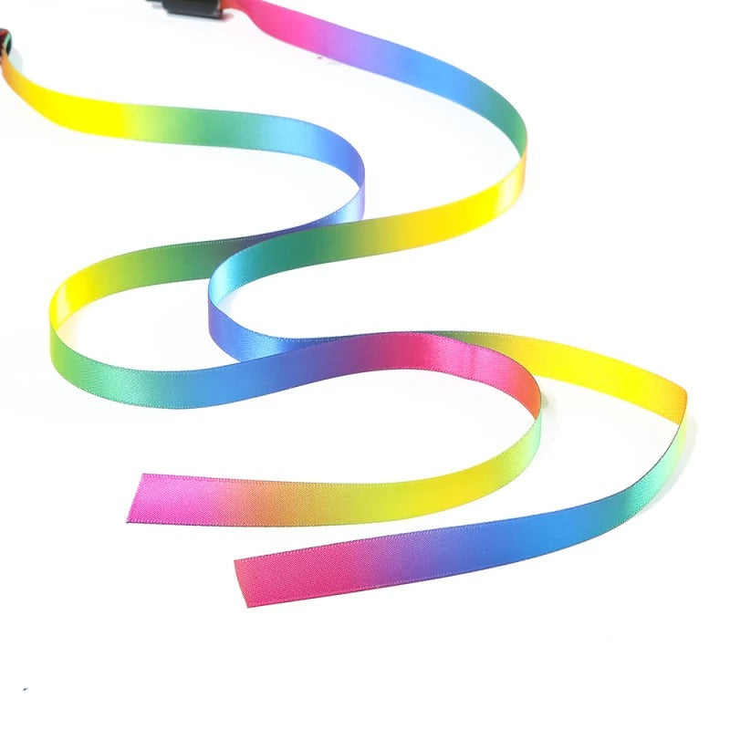 Rainbow Strips Stick Cat Teaser Wand