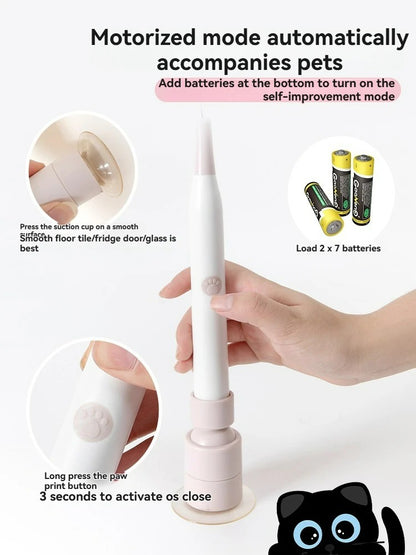 Suction cup stick butterfly toy for cats