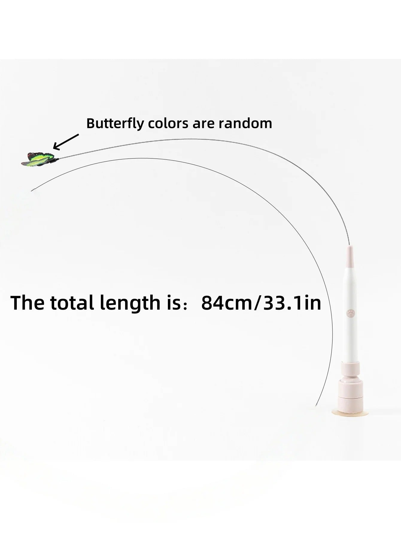 Suction cup stick butterfly toy for cats