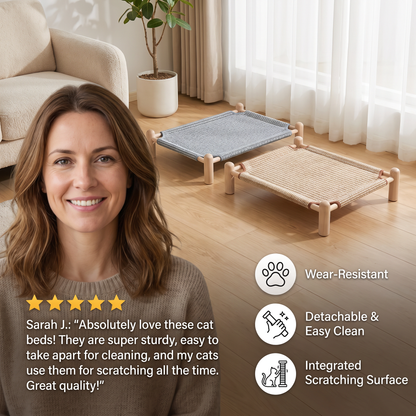 Wear-resistant detachable and durable cat pet sleeping bed with cat scratching board