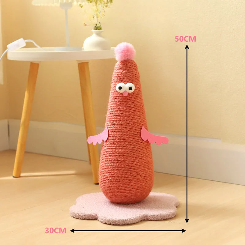 Sisal Cat Scratching Post in Chicken Design