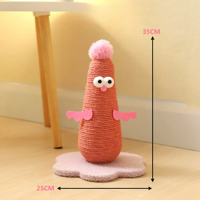 Sisal Cat Scratching Post in Chicken Design