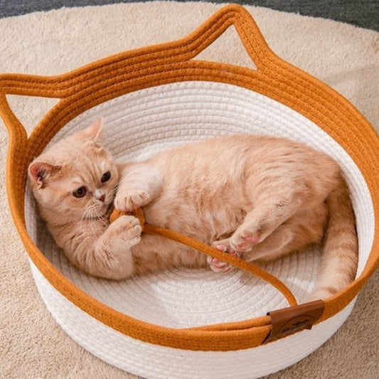 Hand-woven Cotton Rope Cat Bed
