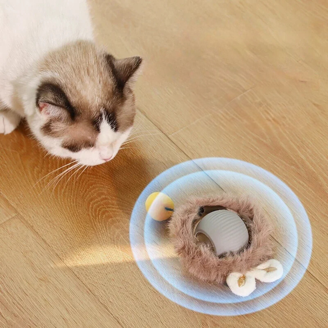 Active Rolling Ball with Fur for Cats