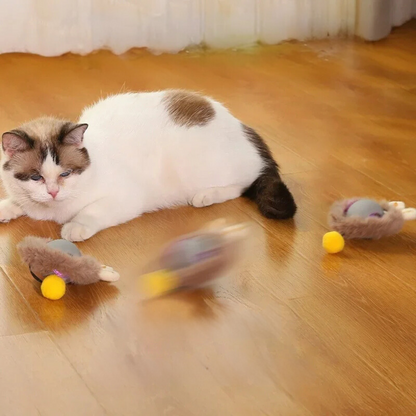 Active Rolling Ball with Fur for Cats