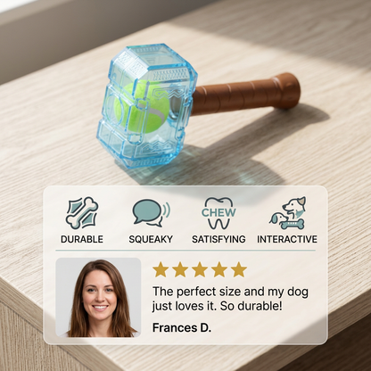 Durable Squeaky Hammer Chew Toy for Dogs