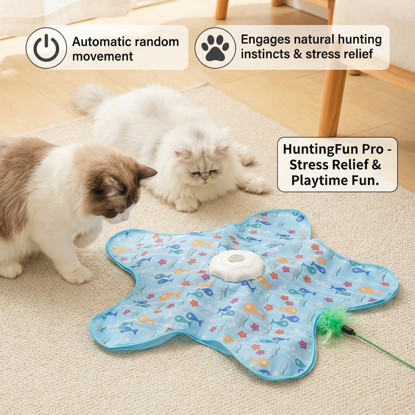 HuntingFun Pro – Automatic cat toy for stress relief and playtime fun