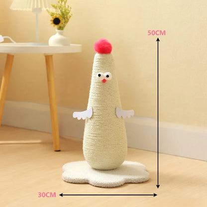 Sisal Cat Scratching Post in Chicken Design