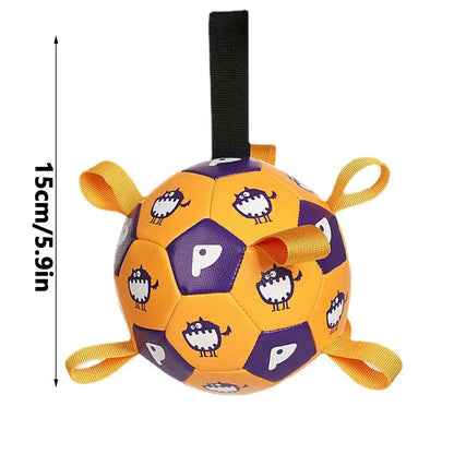 Dog Ball Toy with Integrated Pull Ropes