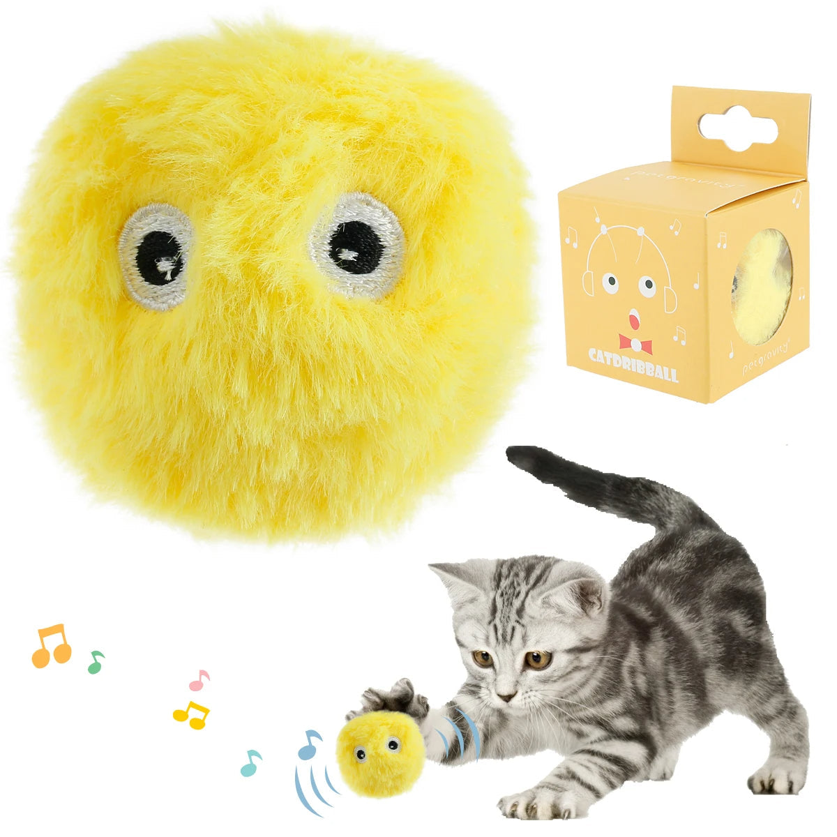 Interactive Cat Plush Balls with Animal Sounds