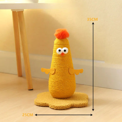 Sisal Cat Scratching Post in Chicken Design